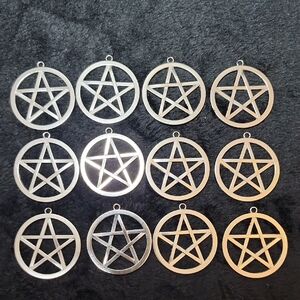 Dolls Kill Silver Enchanting Pentacle Charms 12